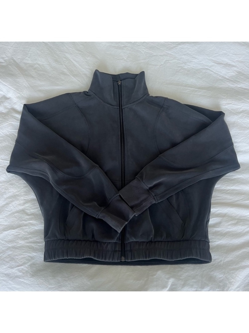 lululemon athletica Black Cropped Zip-Front Jacket